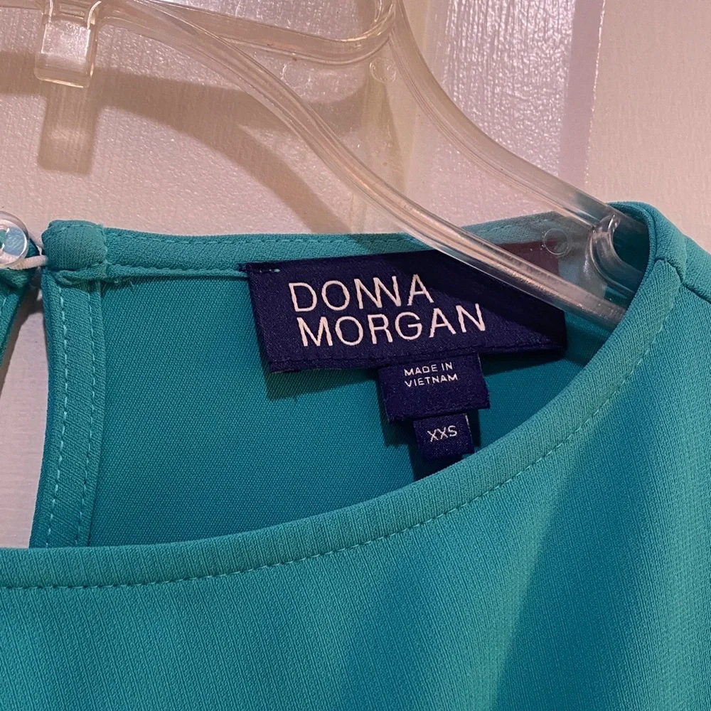 Donna Morgan Aqua Mini Dress with Flared Sleeves